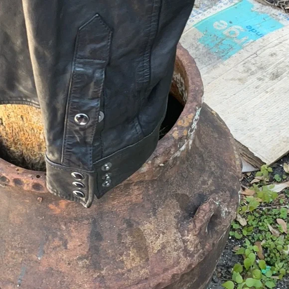 Polo by Ralph Lauren Black Leather Shirt Jacket - Picture 3 of 8